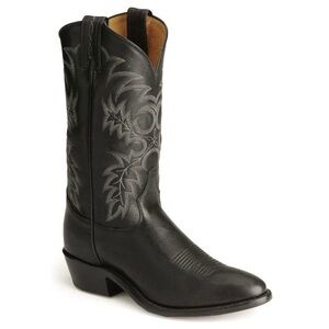 Tony Lama Stallion Black Cowboy Boots Men 8.5 EE Leather Western Made in USA